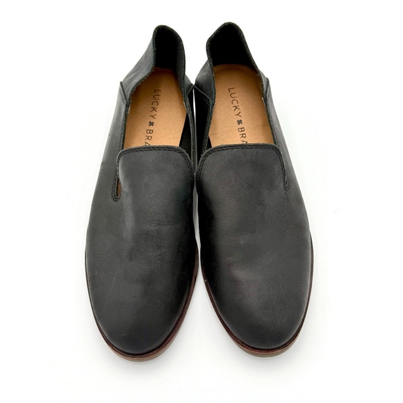 LUCKY BRAND Cahill Loafers Black Soft Leather Slip On Low Flat Heel Women's 5 - Picture 2 of 6
